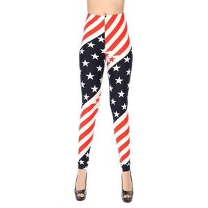 Reg One Size Womens Soft High Waist American Flag Leggings‎